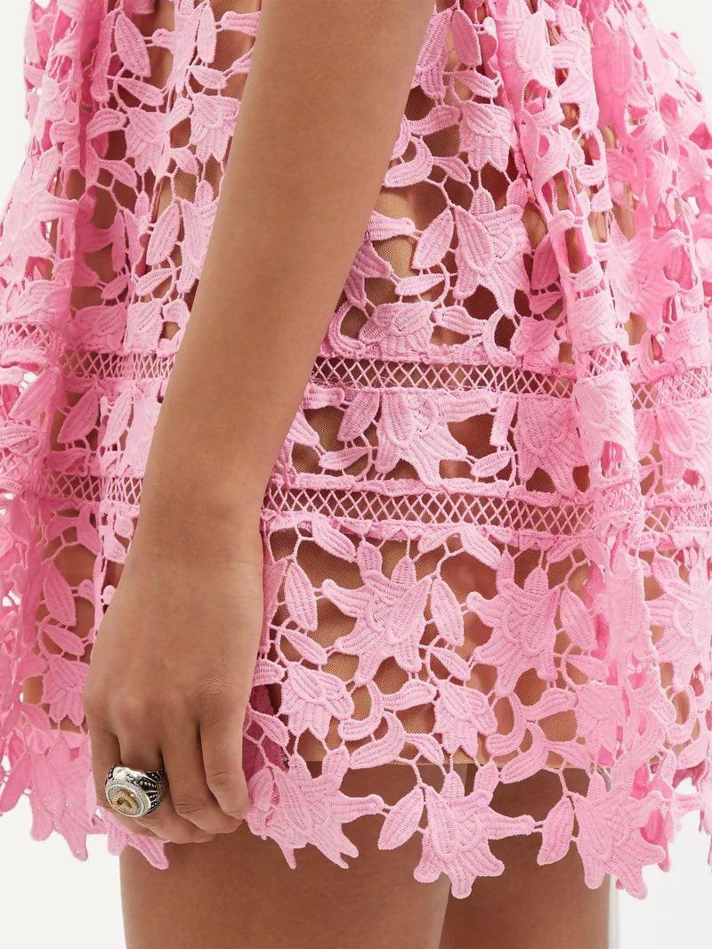 Azalea Floral Guipure-Lace Mini Dress - Endless - UAE Rental and Resale for Women's Fashion