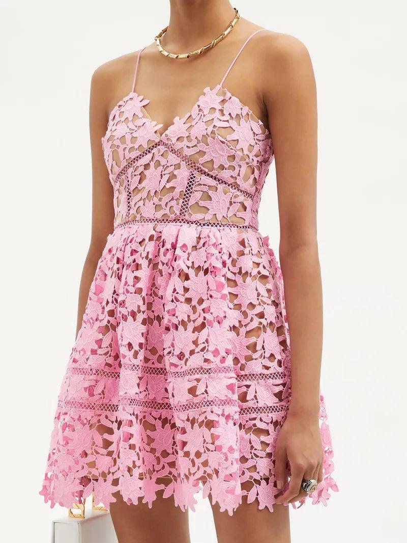 Azalea Floral Guipure-Lace Mini Dress - Endless - UAE Rental and Resale for Women's Fashion