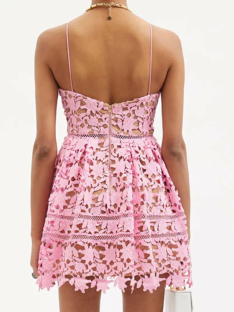 Azalea Floral Guipure-Lace Mini Dress - Endless - UAE Rental and Resale for Women's Fashion
