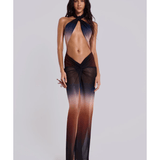 Azevedo Knotted Halter Maxi Dress - Endless - UAE Rental and Resale for Women's Fashion