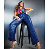 Azure Metalic Trouser - Endless - UAE Rental and Resale for Women's Fashion