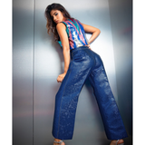 Azure Metalic Trouser - Endless - UAE Rental and Resale for Women's Fashion