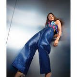 Azure Metalic Trouser - Endless - UAE Rental and Resale for Women's Fashion