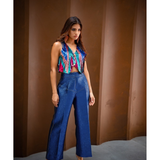 Azure Metalic Trouser - Endless - UAE Rental and Resale for Women's Fashion