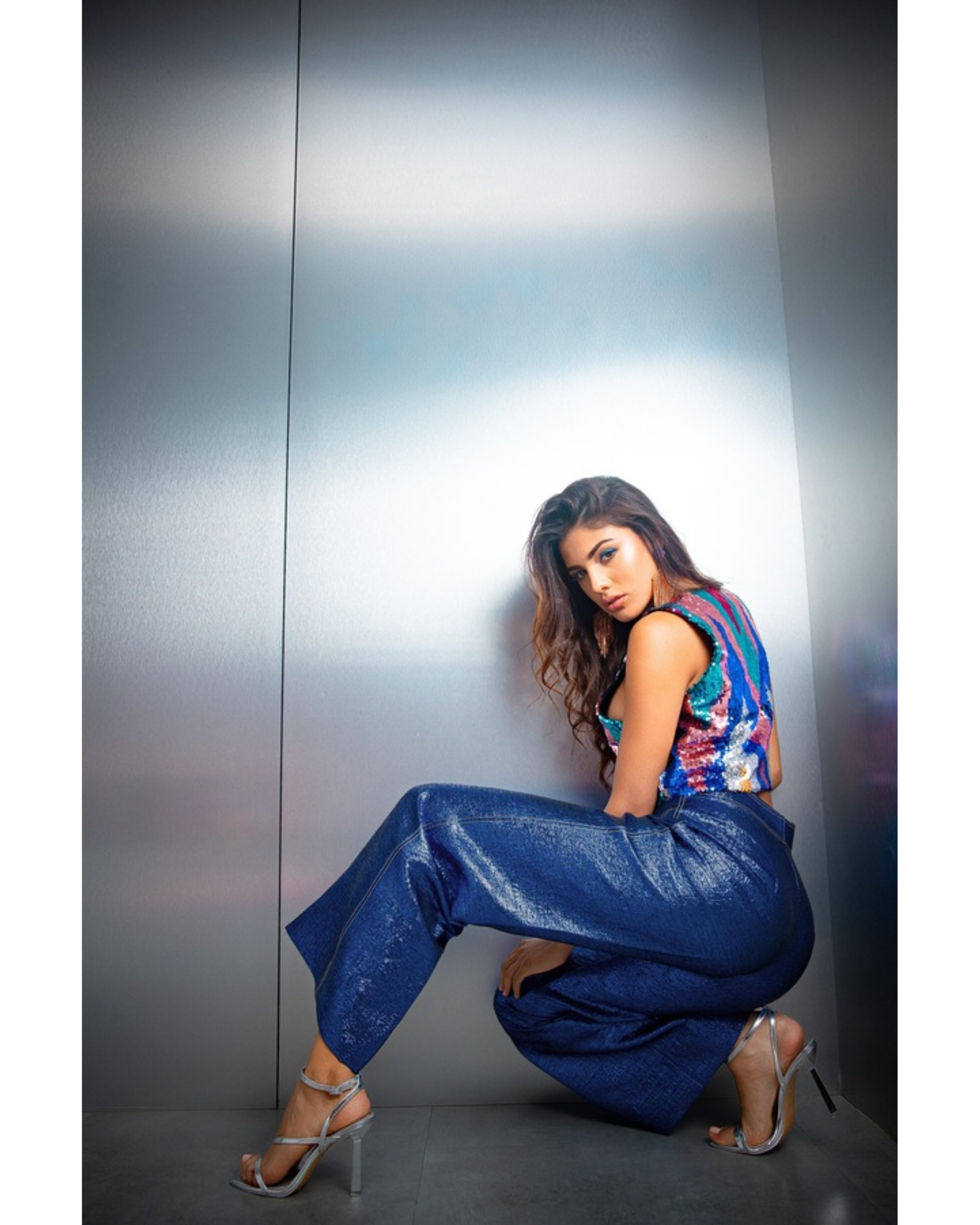 Azure Metalic Trouser - Endless - UAE Rental and Resale for Women's Fashion