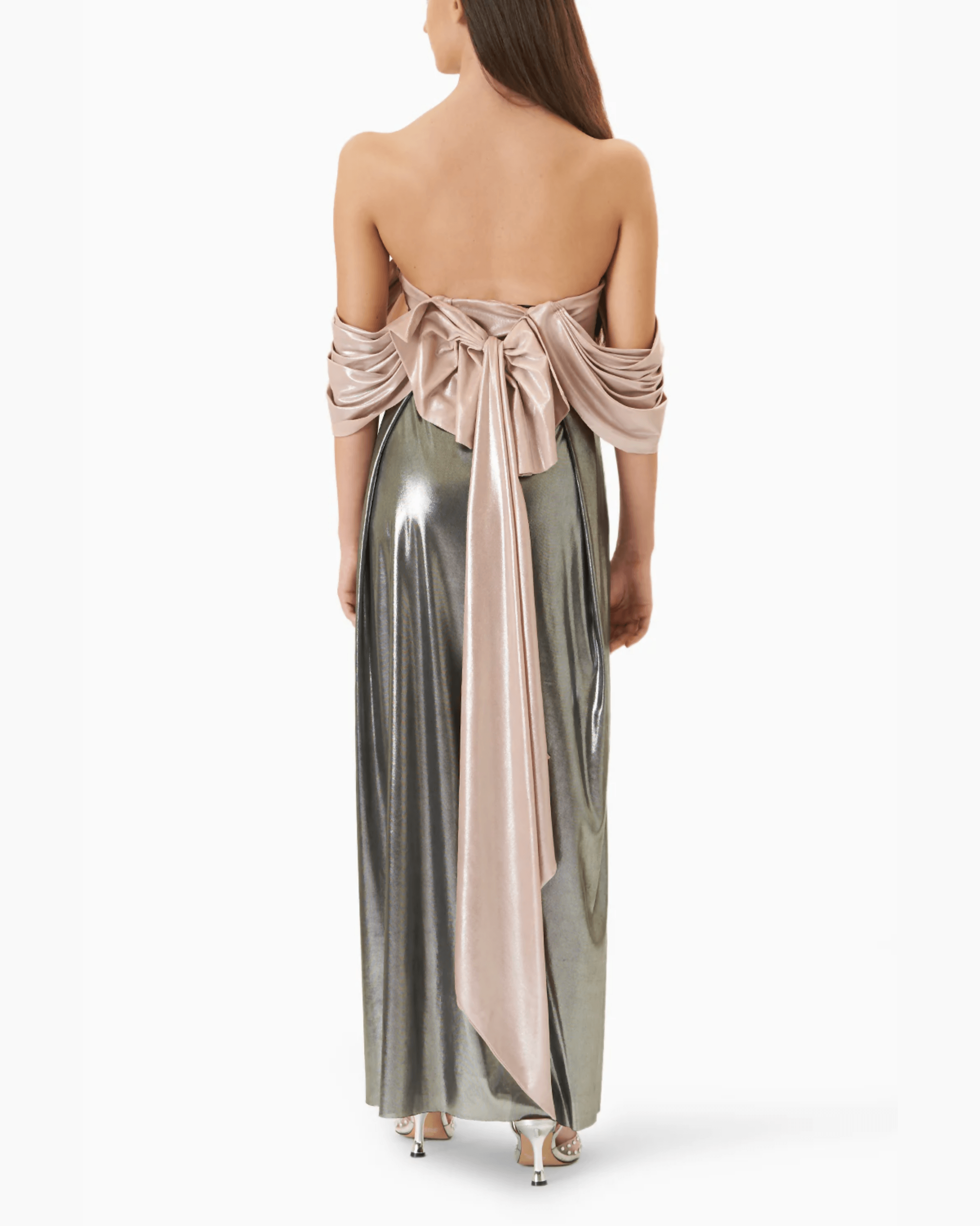 Back Bow Metallic Dress - Endless - UAE Rental and Resale for Women's Fashion