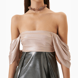Back Bow Metallic Dress - Endless - UAE Rental and Resale for Women's Fashion