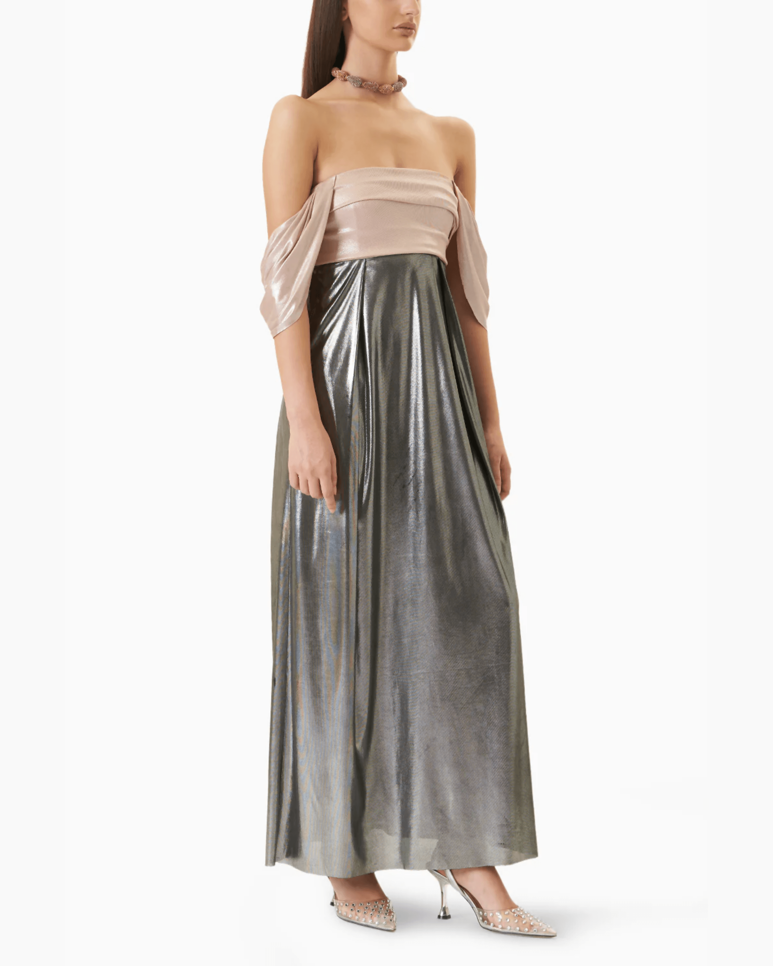 Back Bow Metallic Dress - Endless - UAE Rental and Resale for Women's Fashion