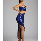 Bahati Draped Metallic Jersey Maxi Dress - Endless - UAE Rental and Resale for Women's Fashion