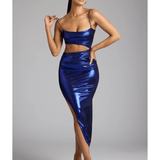 Bahati Draped Metallic Jersey Maxi Dress - Endless - UAE Rental and Resale for Women's Fashion