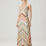 Zigzag Patterned Maxi Dress