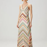 Zigzag Patterned Maxi Dress