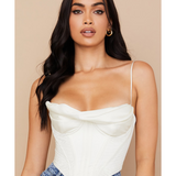 Bea Ivory Satin Draped Corset - Endless - UAE Rental and Resale for Women's Fashion