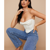 Bea Ivory Satin Draped Corset - Endless - UAE Rental and Resale for Women's Fashion