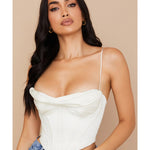 Bea Ivory Satin Draped Corset - Endless - UAE Rental and Resale for Women's Fashion