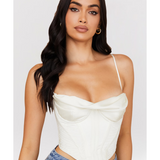 Bea Ivory Satin Draped Corset - Endless - UAE Rental and Resale for Women's Fashion