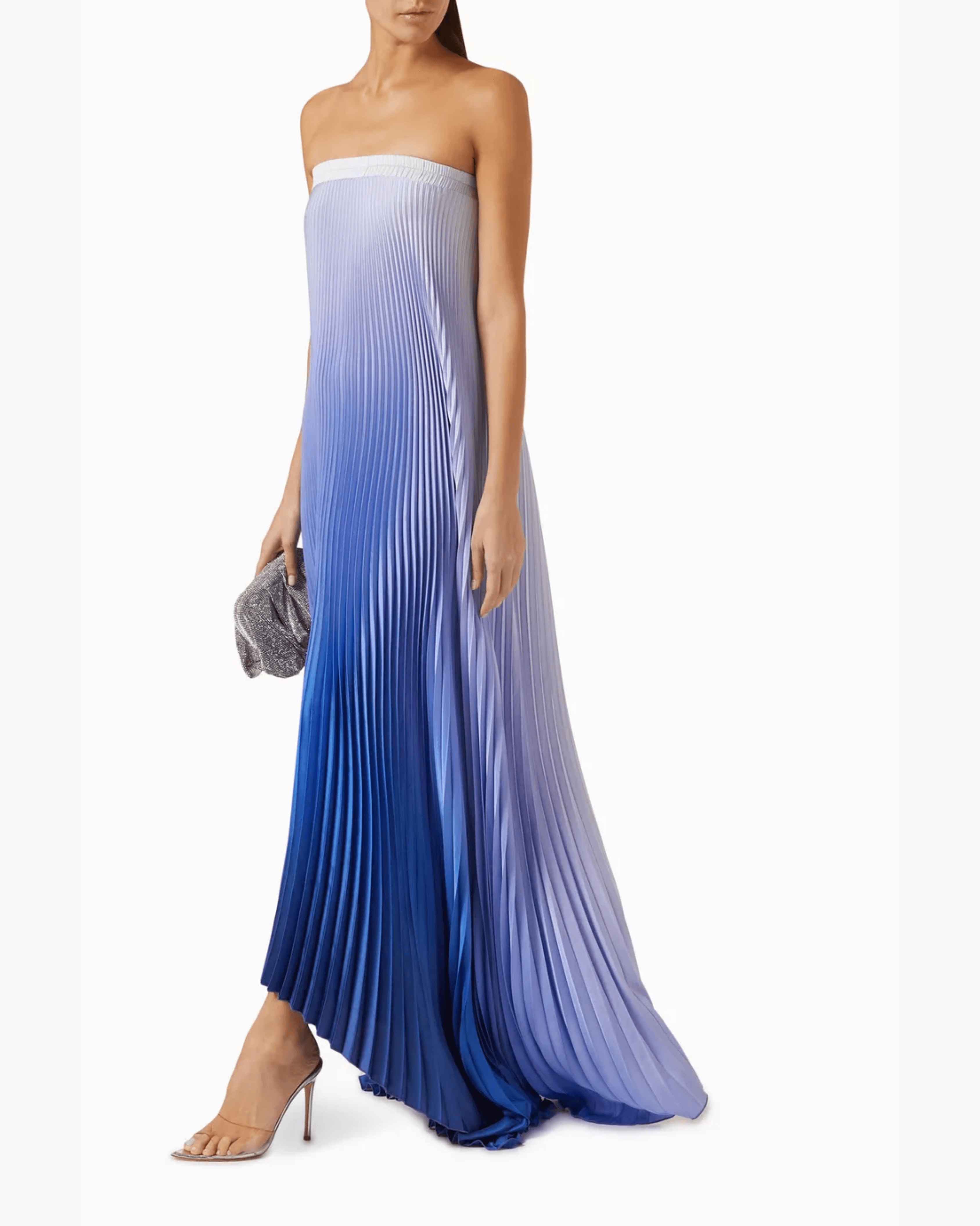 Bisous Strapless Maxi Gown In Plissé - Endless - UAE Rental and Resale for Women's Fashion