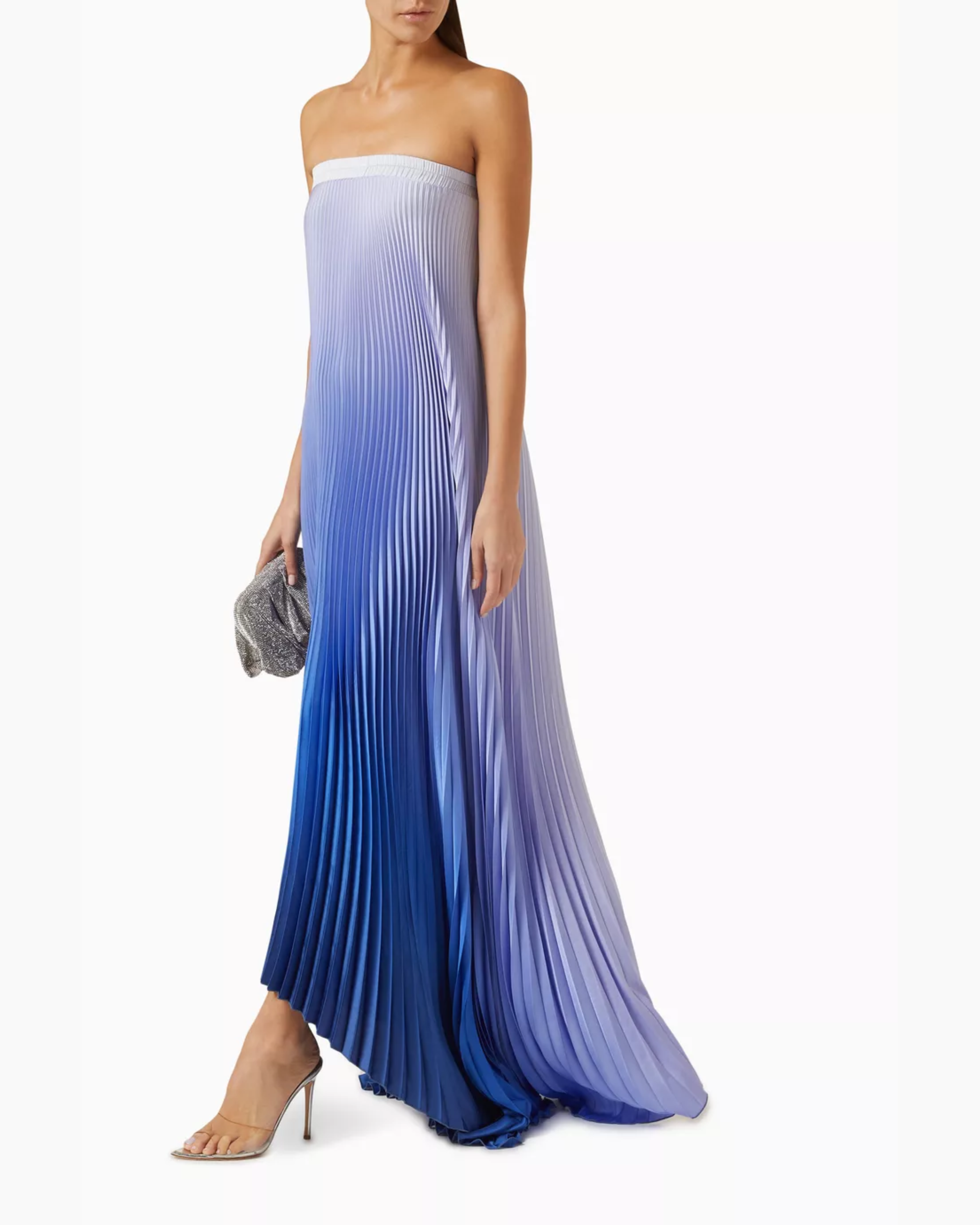 Bisous Strapless Maxi Gown In Plissé - Endless - UAE Rental and Resale for Women's Fashion