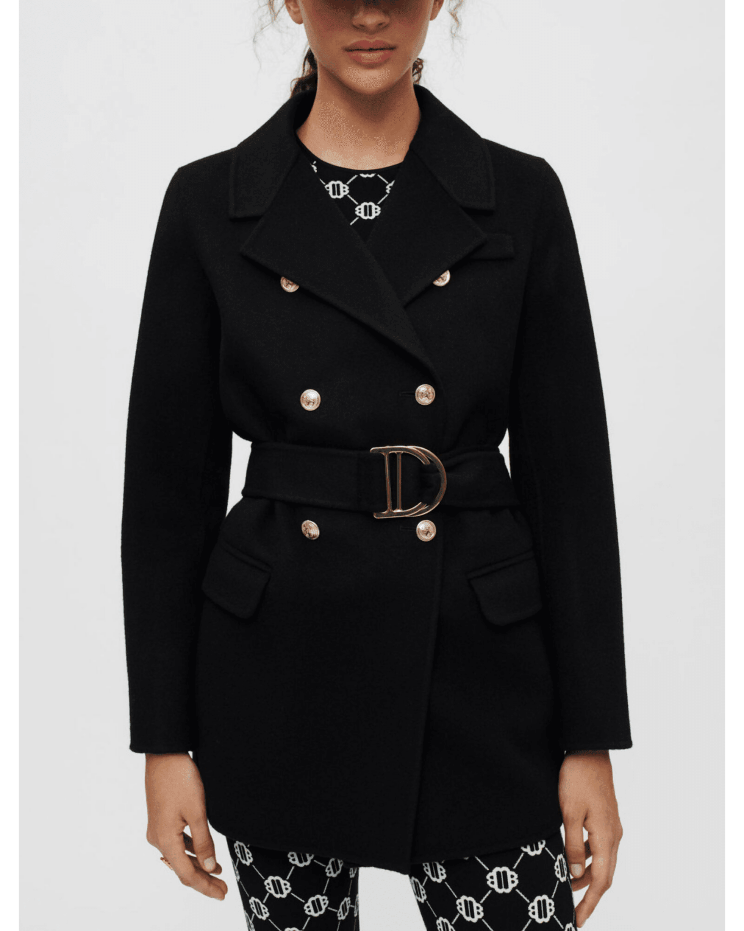 Black Double-Faced Coat With Belt - Endless - UAE Rental and Resale for Women's Fashion