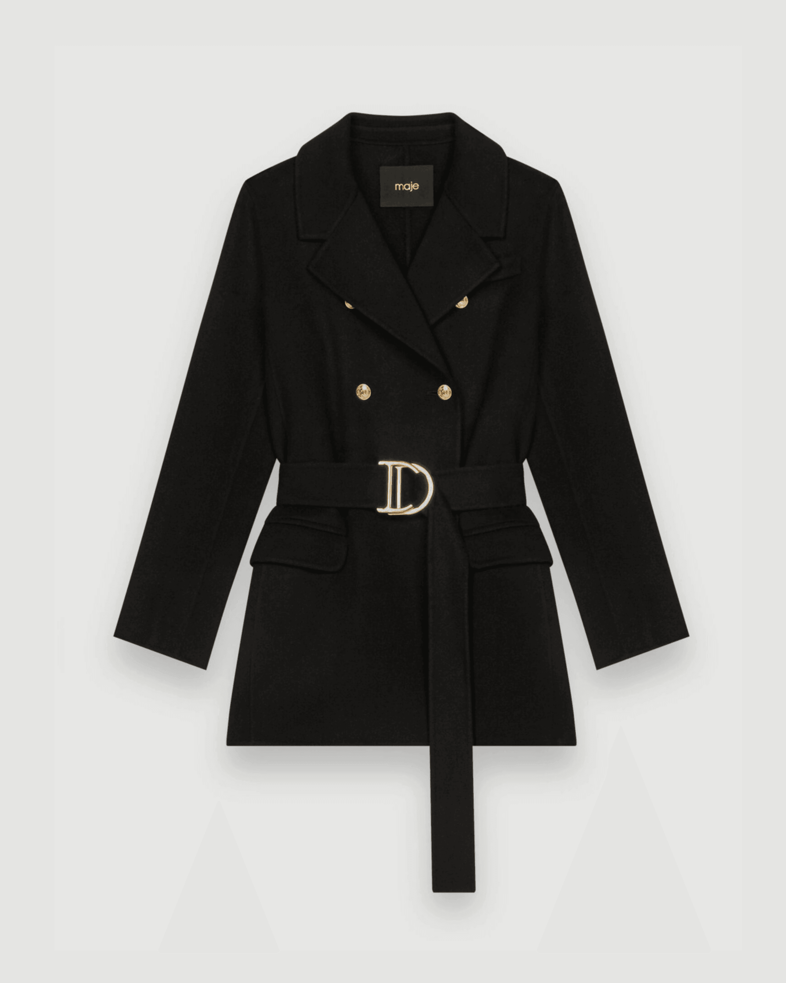 Black Double-Faced Coat With Belt - Endless - UAE Rental and Resale for Women's Fashion