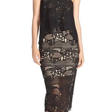 Black Lace Overlay Strapless Midi Dress - Endless - UAE Rental and Resale for Women's Fashion