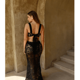 Black Sleeveless Crochet Crop Top - Endless - UAE Rental and Resale for Women's Fashion