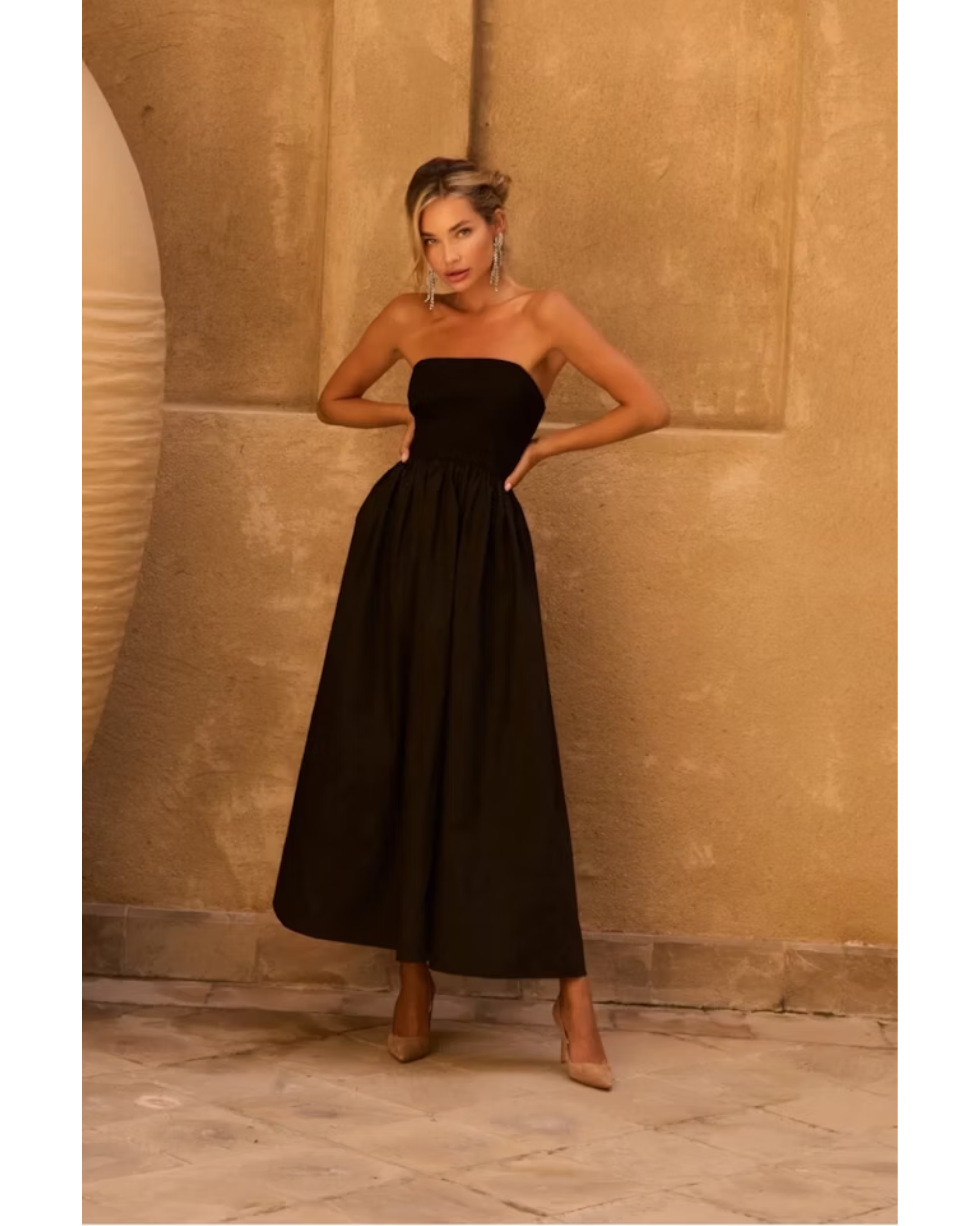 Black Strapless Midi Dress - Endless - UAE Rental and Resale for Women's Fashion