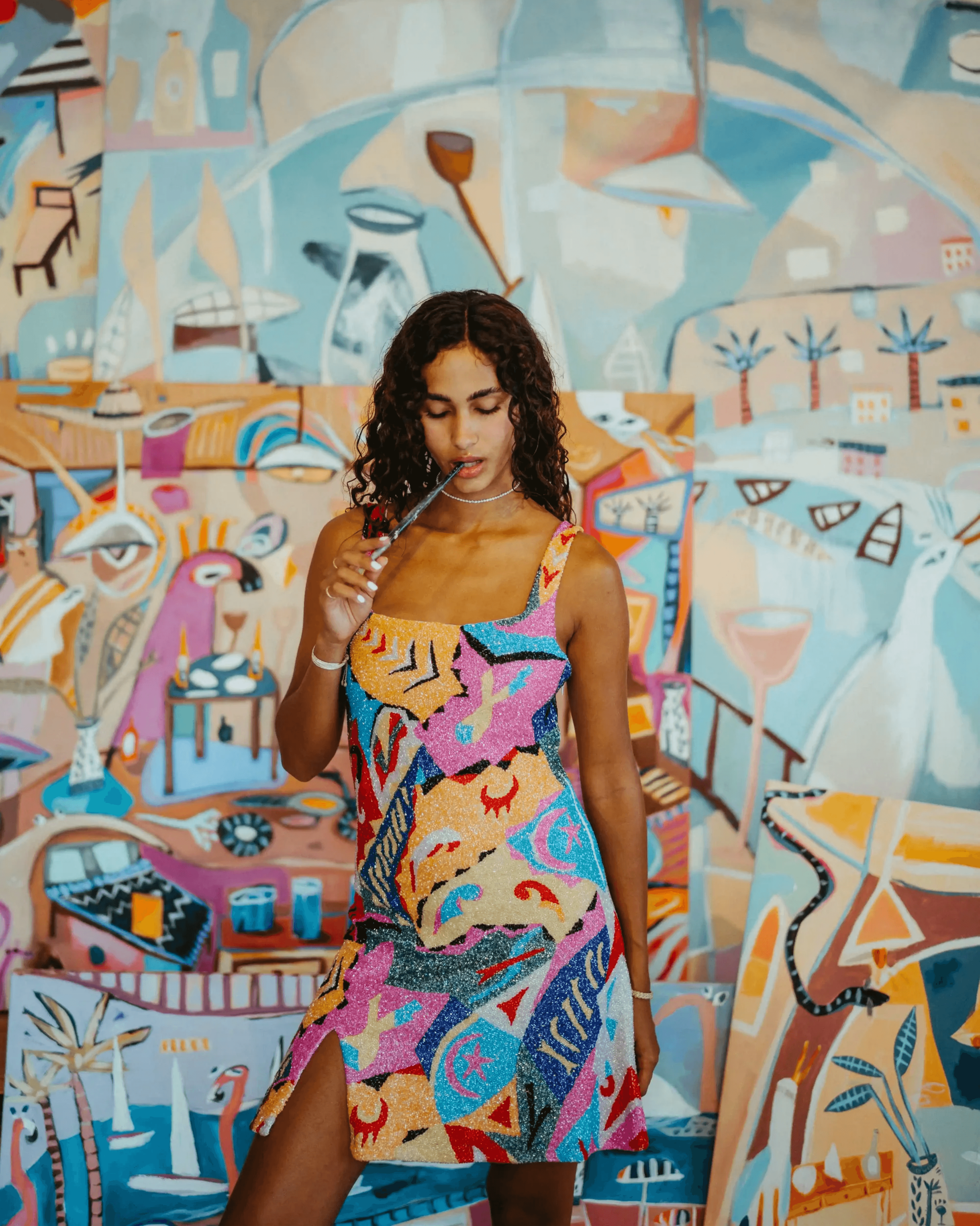 Boston Vibrant Hand-Beaded Dress - Endless - UAE Rental and Resale for Women's Fashion