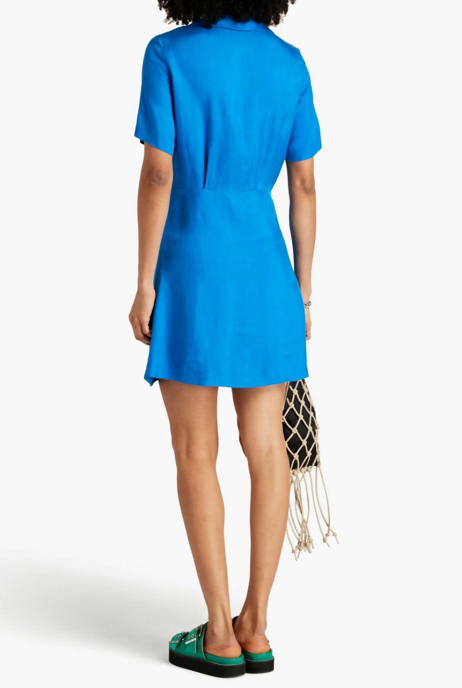 Bow-Detailed Ruched Twill Mini Dress - Endless - UAE Rental and Resale for Women's Fashion