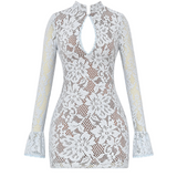 Brianna Keyhole Lace Mini Dress - Endless - UAE Rental and Resale for Women's Fashion