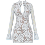 Brianna Keyhole Lace Mini Dress - Endless - UAE Rental and Resale for Women's Fashion