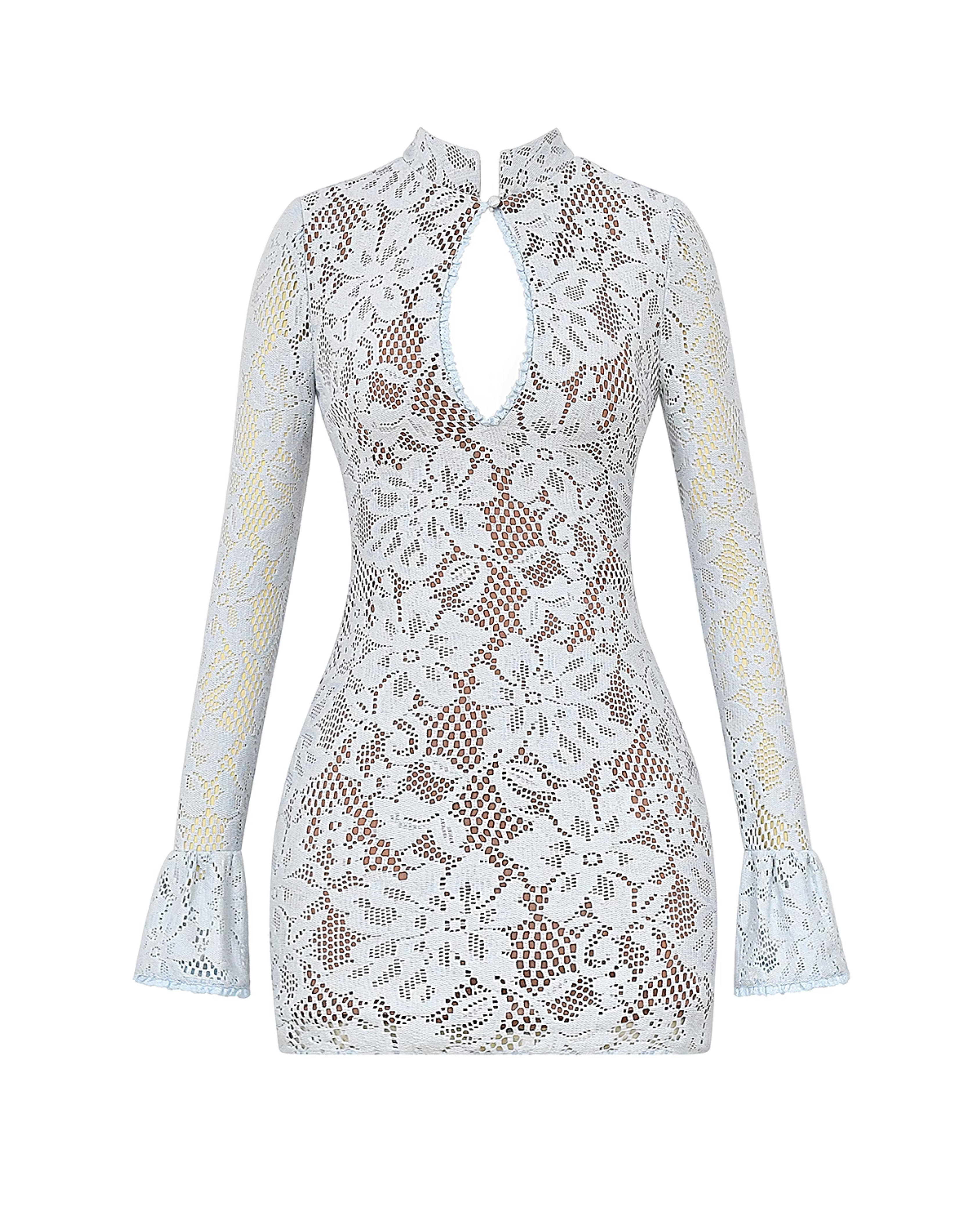 Brianna Keyhole Lace Mini Dress - Endless - UAE Rental and Resale for Women's Fashion
