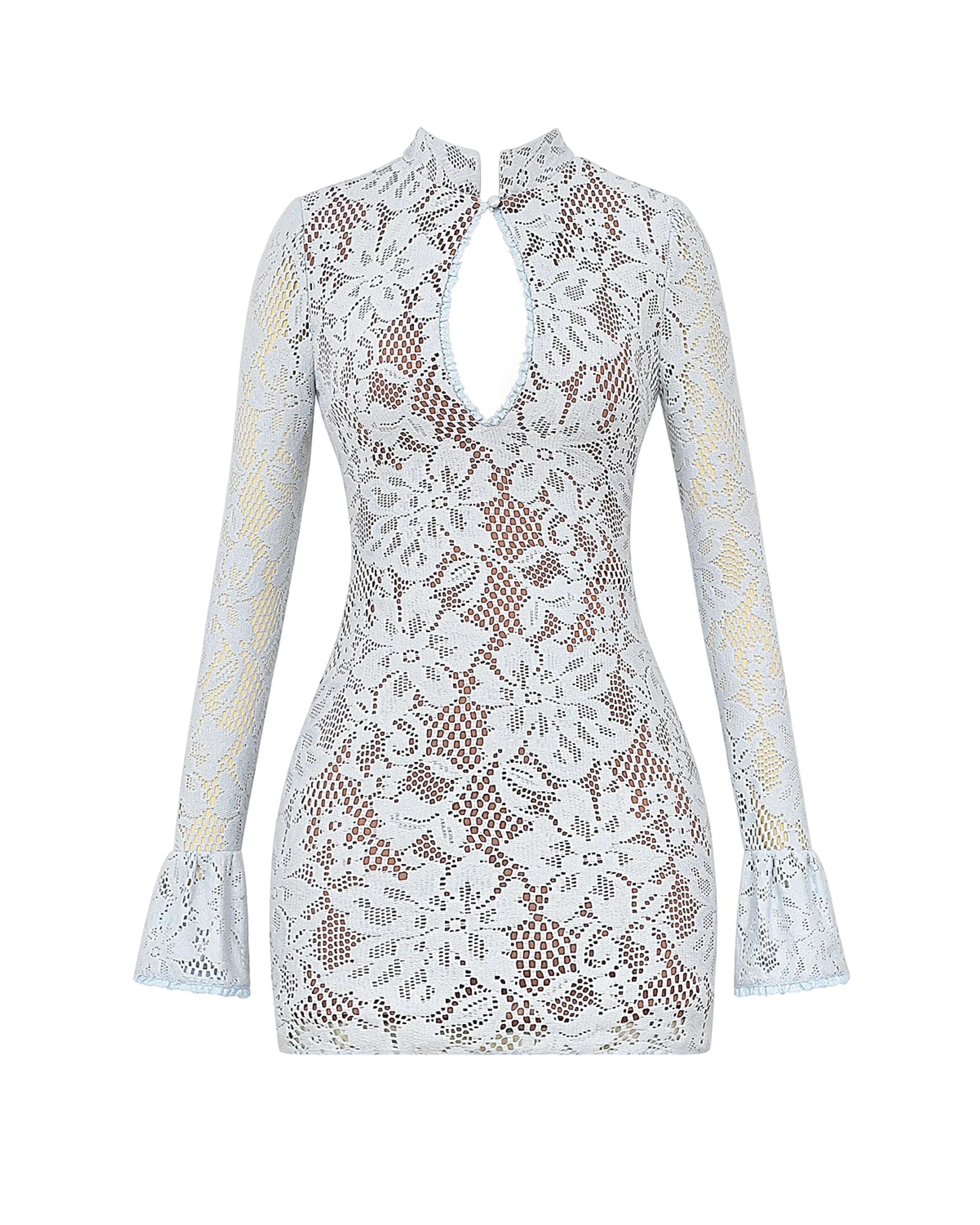Brianna Keyhole Lace Mini Dress - Endless - UAE Rental and Resale for Women's Fashion