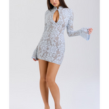 Brianna Keyhole Lace Mini Dress - Endless - UAE Rental and Resale for Women's Fashion