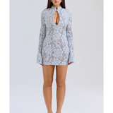 Brianna Keyhole Lace Mini Dress - Endless - UAE Rental and Resale for Women's Fashion