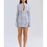 Brianna Keyhole Lace Mini Dress - Endless - UAE Rental and Resale for Women's Fashion