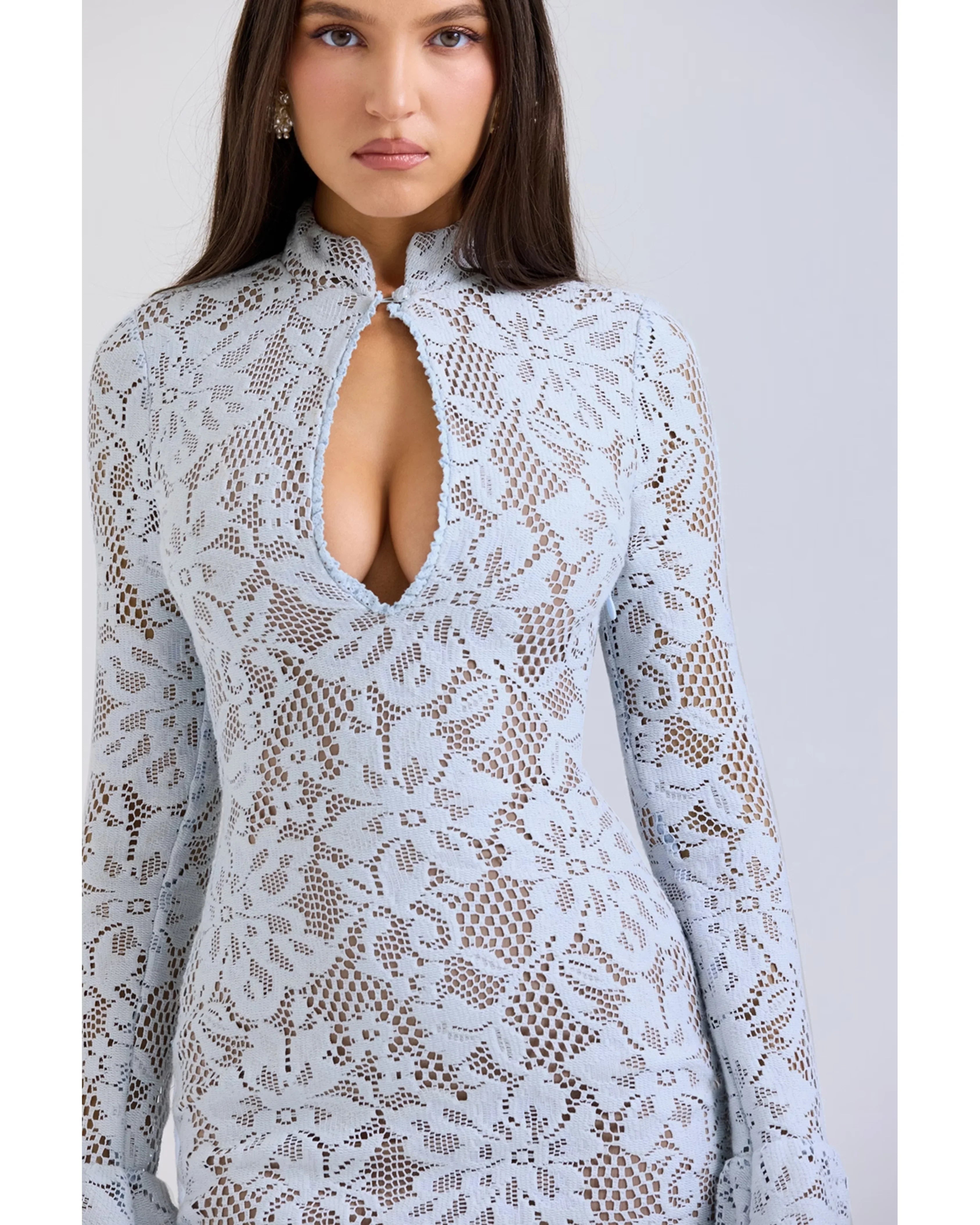 Brianna Keyhole Lace Mini Dress - Endless - UAE Rental and Resale for Women's Fashion