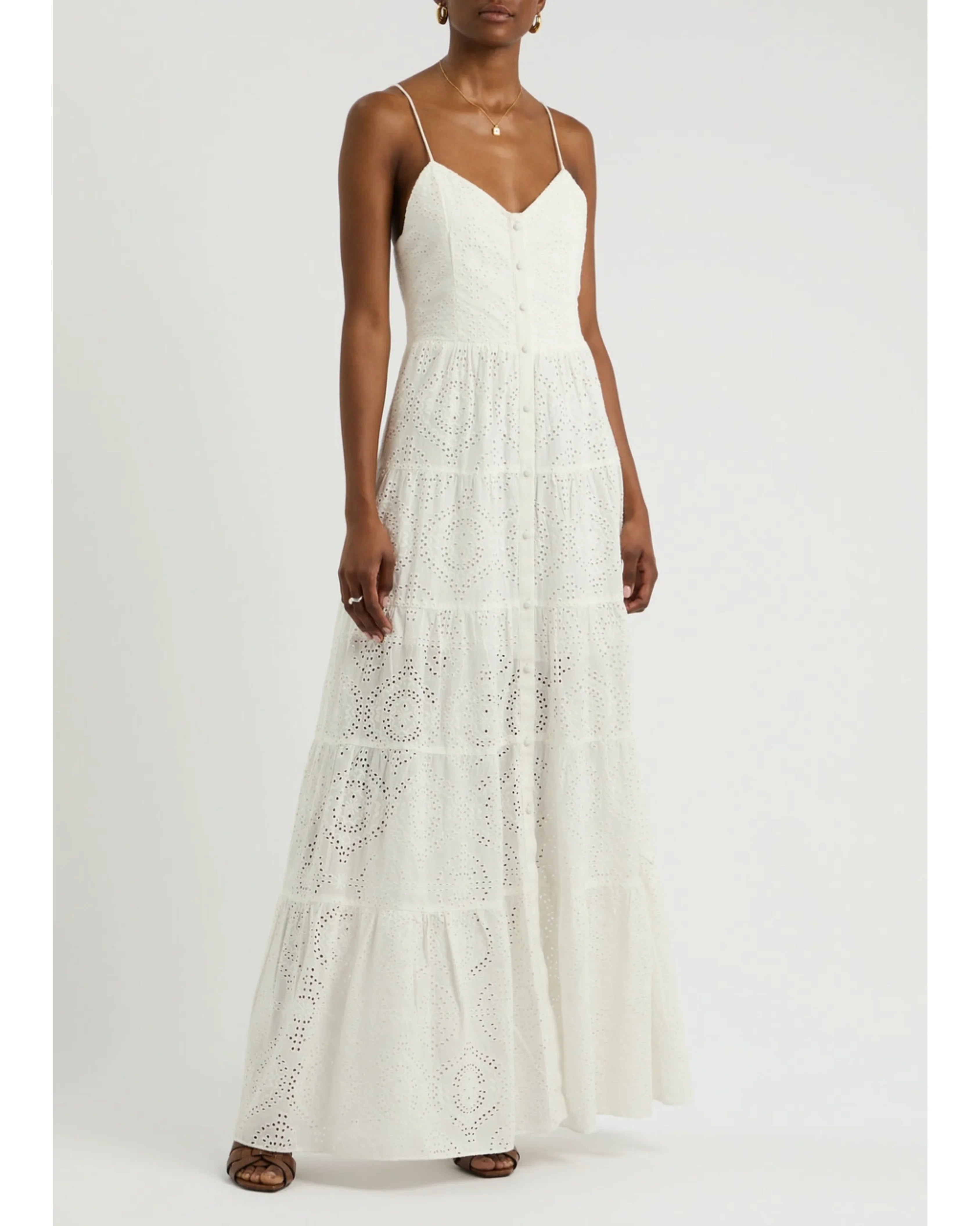 Broderie Anglaise Cotton Maxi Dress - Endless - UAE Rental and Resale for Women's Fashion