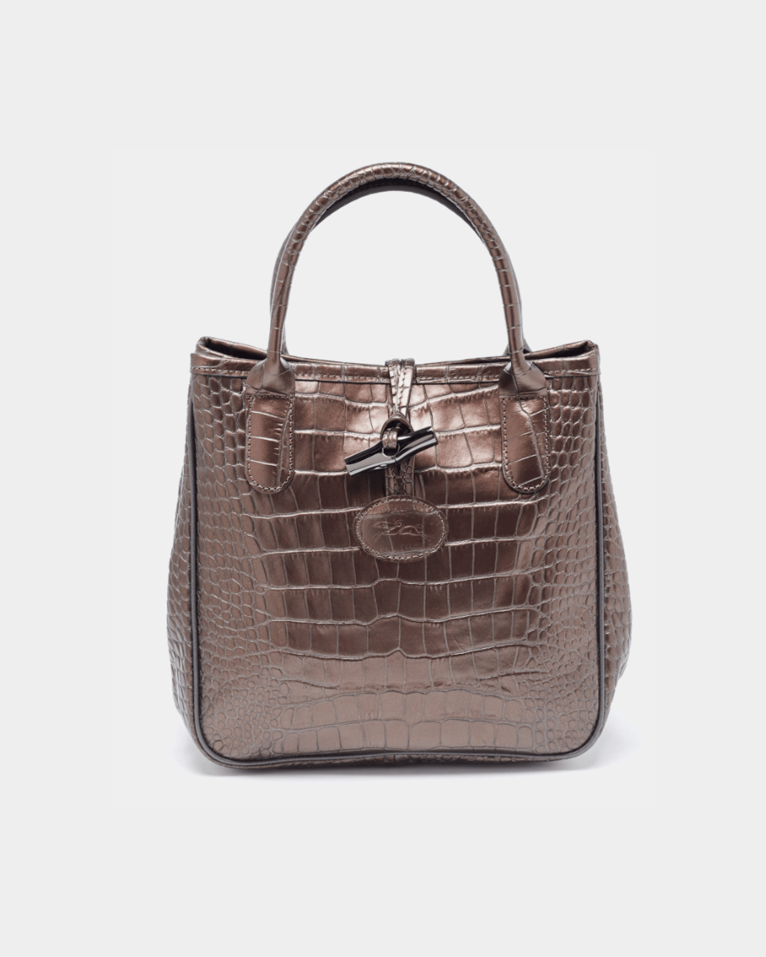 Brown Glaze Croc Embossed Leather Roseau Tote - Endless - UAE Rental and Resale for Women's Fashion