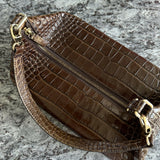 Brown Olivia Crocodile Embossed Leather Box Bag - Endless - UAE Rental and Resale for Women's Fashion