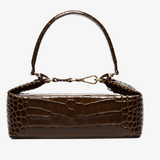 Brown Olivia Crocodile Embossed Leather Box Bag - Endless - UAE Rental and Resale for Women's Fashion