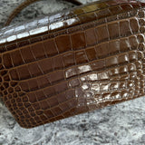 Brown Olivia Crocodile Embossed Leather Box Bag - Endless - UAE Rental and Resale for Women's Fashion
