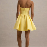 Bruna Lemon Bandeau Skater Mini Dress - Endless - UAE Rental and Resale for Women's Fashion