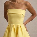 Bruna Lemon Bandeau Skater Mini Dress - Endless - UAE Rental and Resale for Women's Fashion