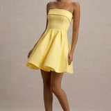 Bruna Lemon Bandeau Skater Mini Dress - Endless - UAE Rental and Resale for Women's Fashion