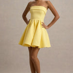 Bruna Lemon Bandeau Skater Mini Dress - Endless - UAE Rental and Resale for Women's Fashion