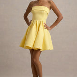 Bruna Lemon Bandeau Skater Mini Dress - Endless - UAE Rental and Resale for Women's Fashion