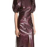 Burgundy Balloon Sleeve Dress - Endless - UAE Rental and Resale for Women's Fashion