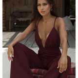 Burgundy Crepe Jumpsuit - Endless - UAE Rental and Resale for Women's Fashion