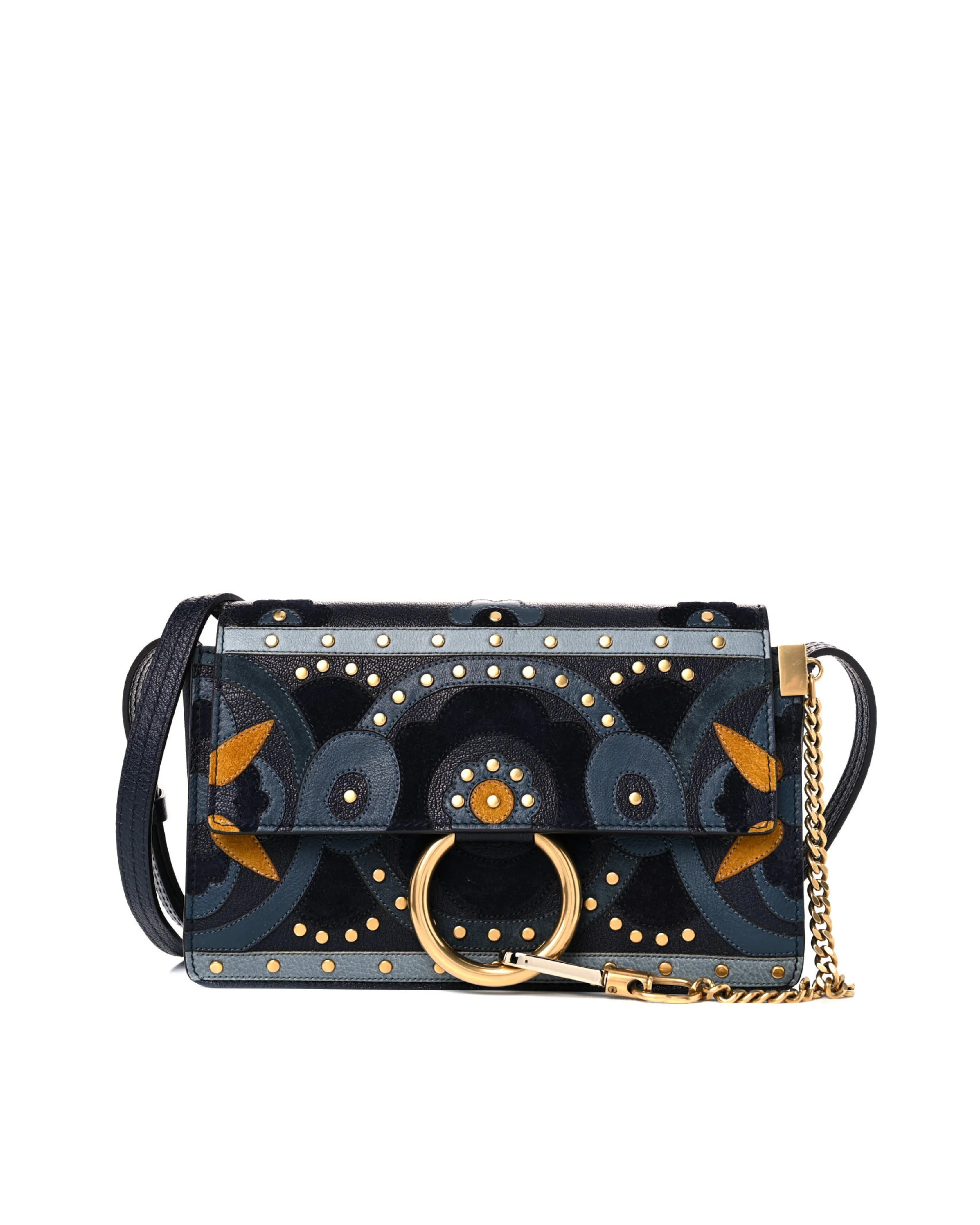 Calfskin Suede Floral Patchwork Studded Small Faye Shoulder Bag - Endless - UAE Rental and Resale for Women's Fashion